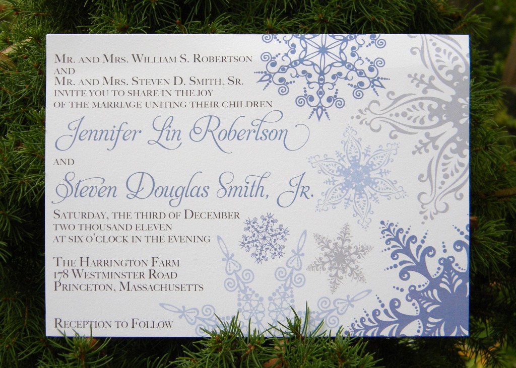 Posted in Invitations Tagged blue weddings invite rsvp snowflakes 